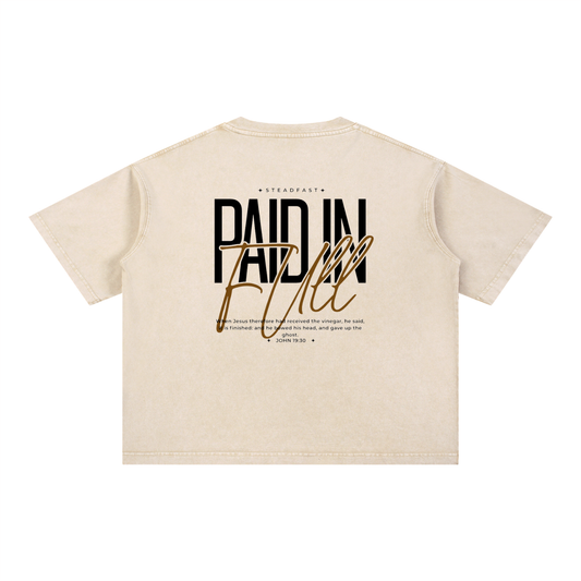Paid in full Mineral Wash Boxy Cotton T-Shirt