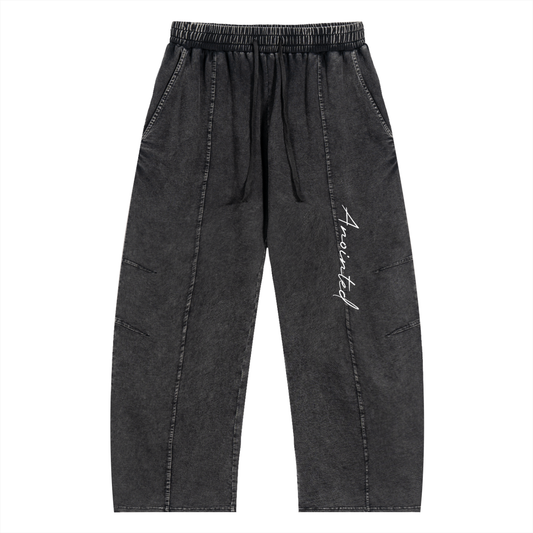 Anointed Snow Wash Drawstring Cotton Sweatpants